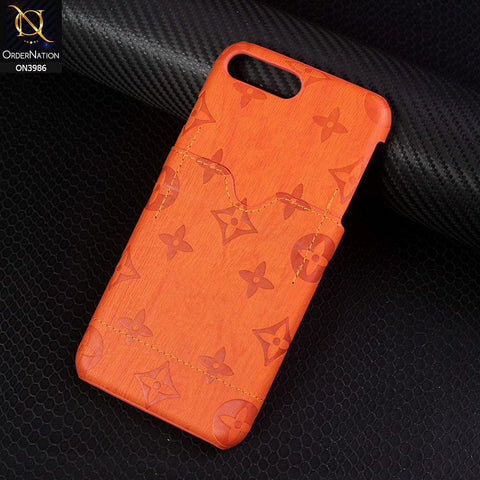 iPhone 8 Plus / 7 Plus Cover - Orange - New Printed Flower Style Protected Hard Case