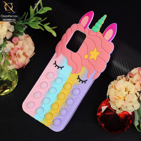 Samsung Galaxy M02s Cover - Design 1 - 3D Cute Cartoon POP It Bubble Relieve Stress Soft Case