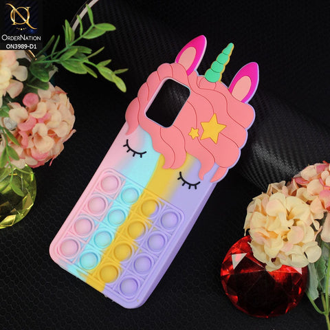 Oppo A54 4G Cover - Design 1 - 3D Cute Cartoon POP It Bubble Relieve Stress Soft Case