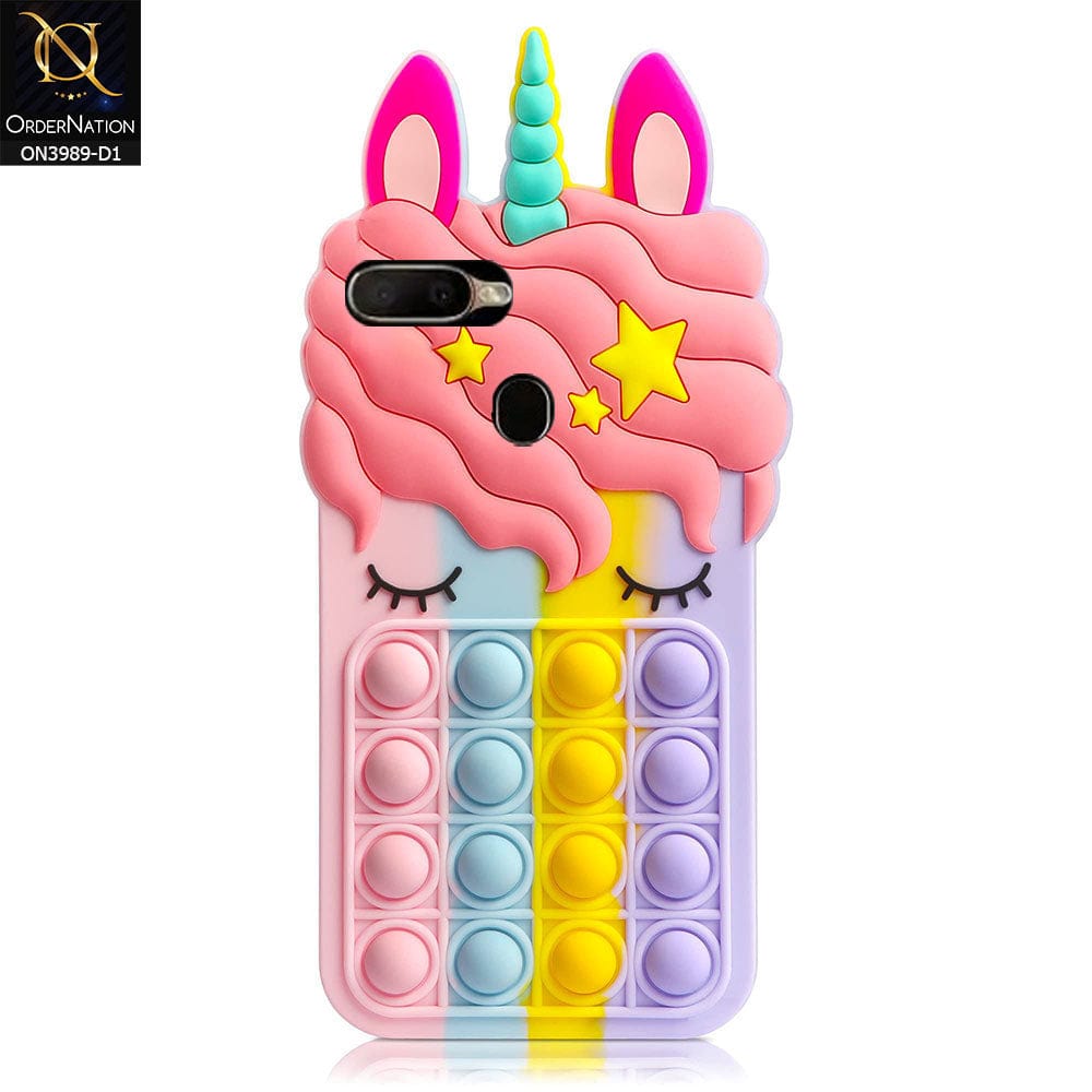 Oppo A11k Cover - Design 1 - 3D Cute Cartoon POP It Bubble Relieve Stress Soft Case