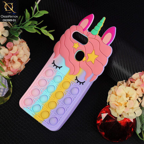 Oppo A12s Cover - Design 1 - 3D Cute Cartoon POP It Bubble Relieve Stress Soft Case