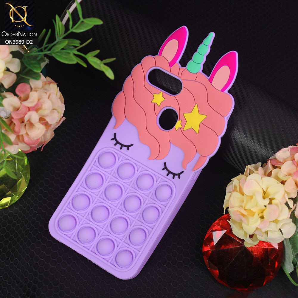 Oppo A12 Cover - Design 2 - 3D Cute Cartoon POP It Bubble Relieve Stress Soft Case