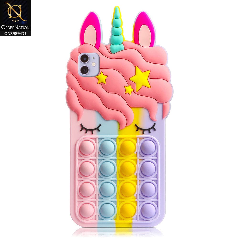 iPhone 11 Cover - Design 1 - 3D Cute Cartoon POP It Bubble Relieve Stress Soft Case