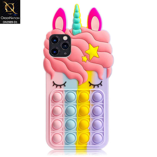 iPhone 11 Pro Max Cover - Design 1 - 3D Cute Cartoon POP It Bubble Relieve Stress Soft Case
