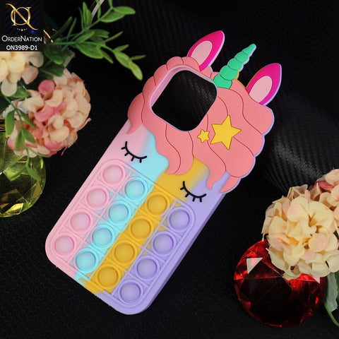 iPhone 12 Pro Max Cover - Design 1 - 3D Cute Cartoon POP It Bubble Relieve Stress Soft Case