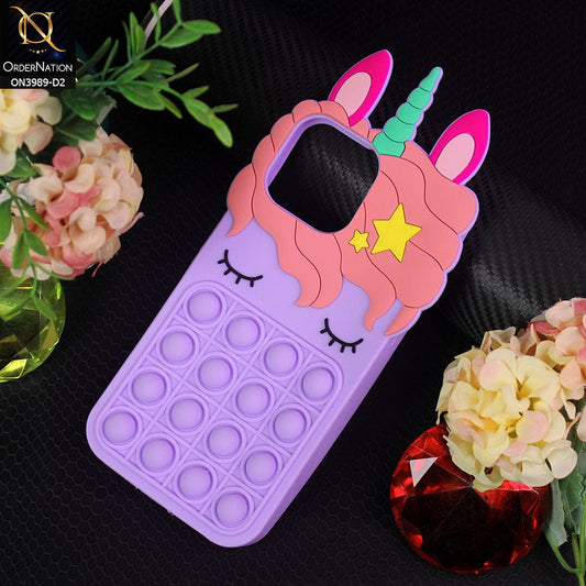 iPhone 13 Pro Cover - Design 2 - 3D Cute Cartoon POP It Bubble Relieve Stress Soft Case