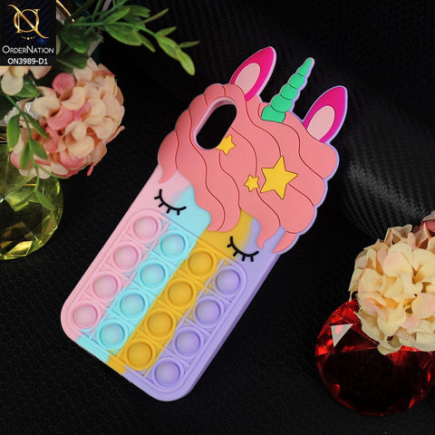 iPhone XS / X Cover - Design 1 - 3D Cute Cartoon POP It Bubble Relieve Stress Soft Case