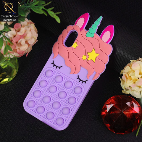 iPhone XS / X Cover - Design 2 - 3D Cute Cartoon POP It Bubble Relieve Stress Soft Case