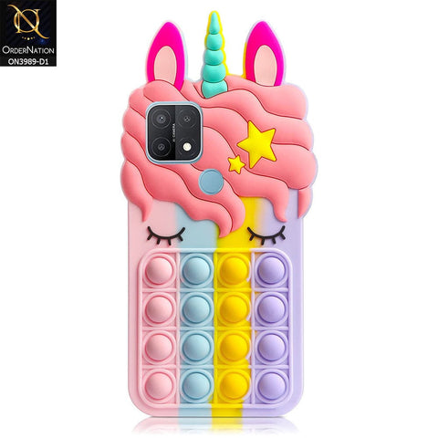 Oppo A15s Cover - Design 1 - 3D Cute Cartoon POP It Bubble Relieve Stress Soft Case