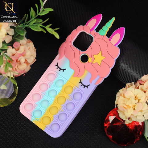 Oppo A15s Cover - Design 1 - 3D Cute Cartoon POP It Bubble Relieve Stress Soft Case