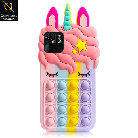 Xiaomi Redmi 10C Cover - Design 1 - 3D Cute Cartoon POP It Bubble Relieve Stress Soft Case