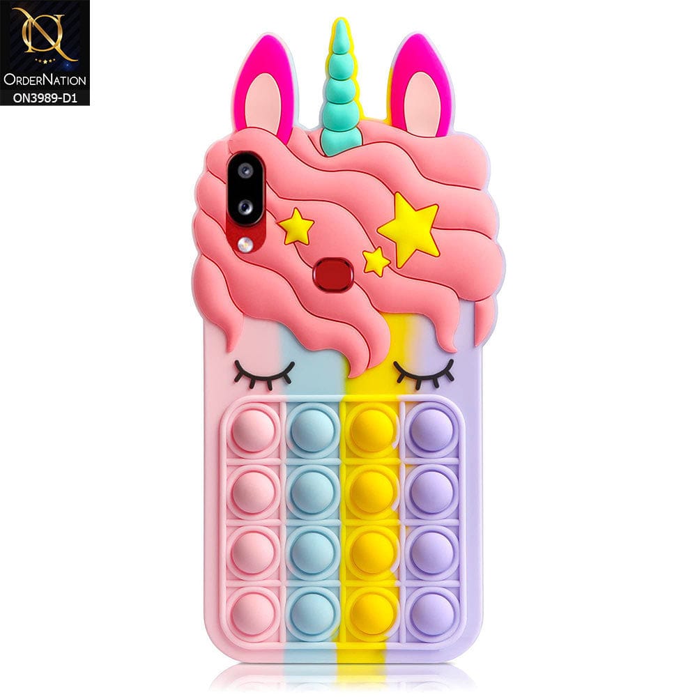 Samsung Galaxy A10s Cover - Design 1 - 3D Cute Cartoon POP It Bubble Relieve Stress Soft Case