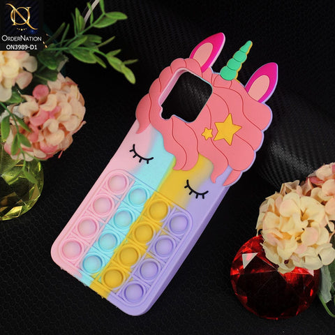 Samsung Galaxy A12 Cover - Design 1 - 3D Cute Cartoon POP It Bubble Relieve Stress Soft Case