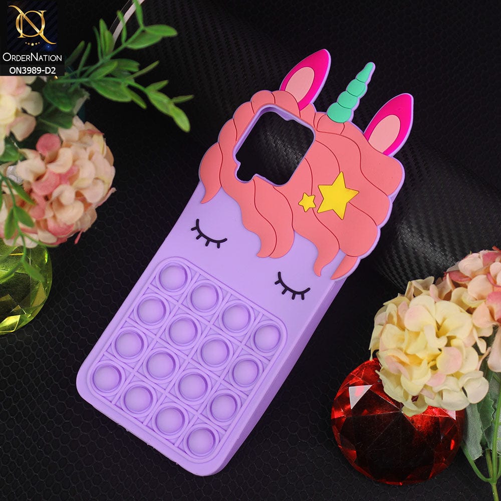 Samsung Galaxy A12 Cover - Design 2 - 3D Cute Cartoon POP It Bubble Relieve Stress Soft Case