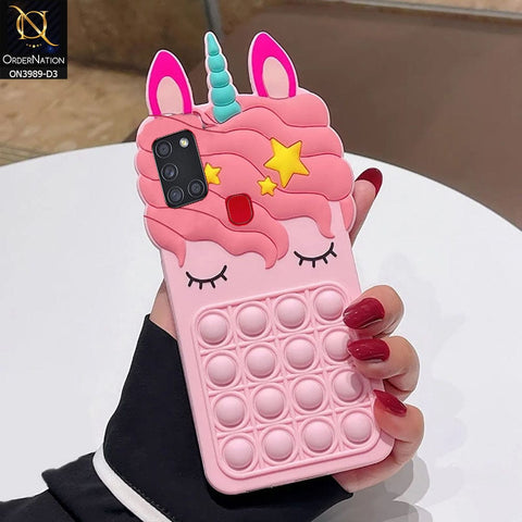Samsung Galaxy A21s Cover - Design 3 - 3D Cute Cartoon POP It Bubble Relieve Stress Soft Case