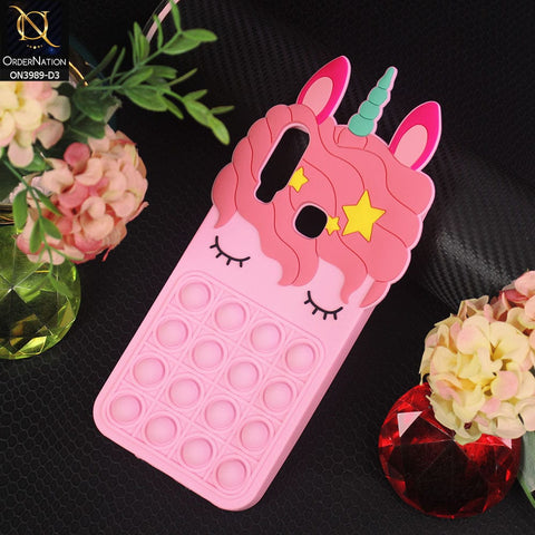 Vivo Y12 Cover - Design 3 - 3D Cute Cartoon POP It Bubble Relieve Stress Soft Case