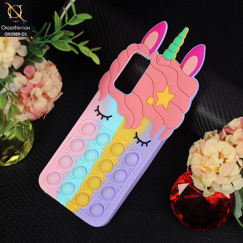Vivo Y12s Cover - Design 1 - 3D Cute Cartoon POP It Bubble Relieve Stress Soft Case
