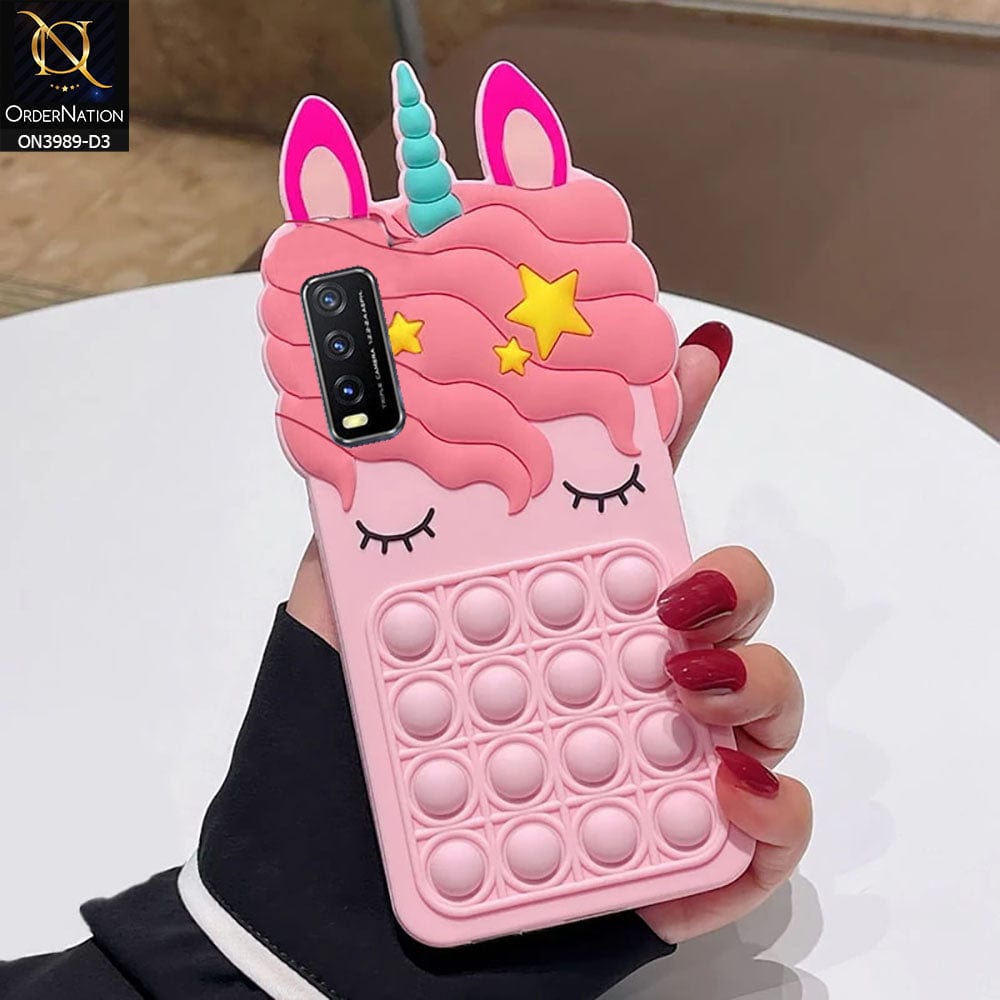 Vivo Y20a Cover - Design 3 - 3D Cute Cartoon POP It Bubble Relieve Stress Soft Case