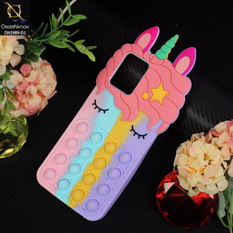 Vivo Y21 Cover - Design 1 - 3D Cute Cartoon POP It Bubble Relieve Stress Soft Case