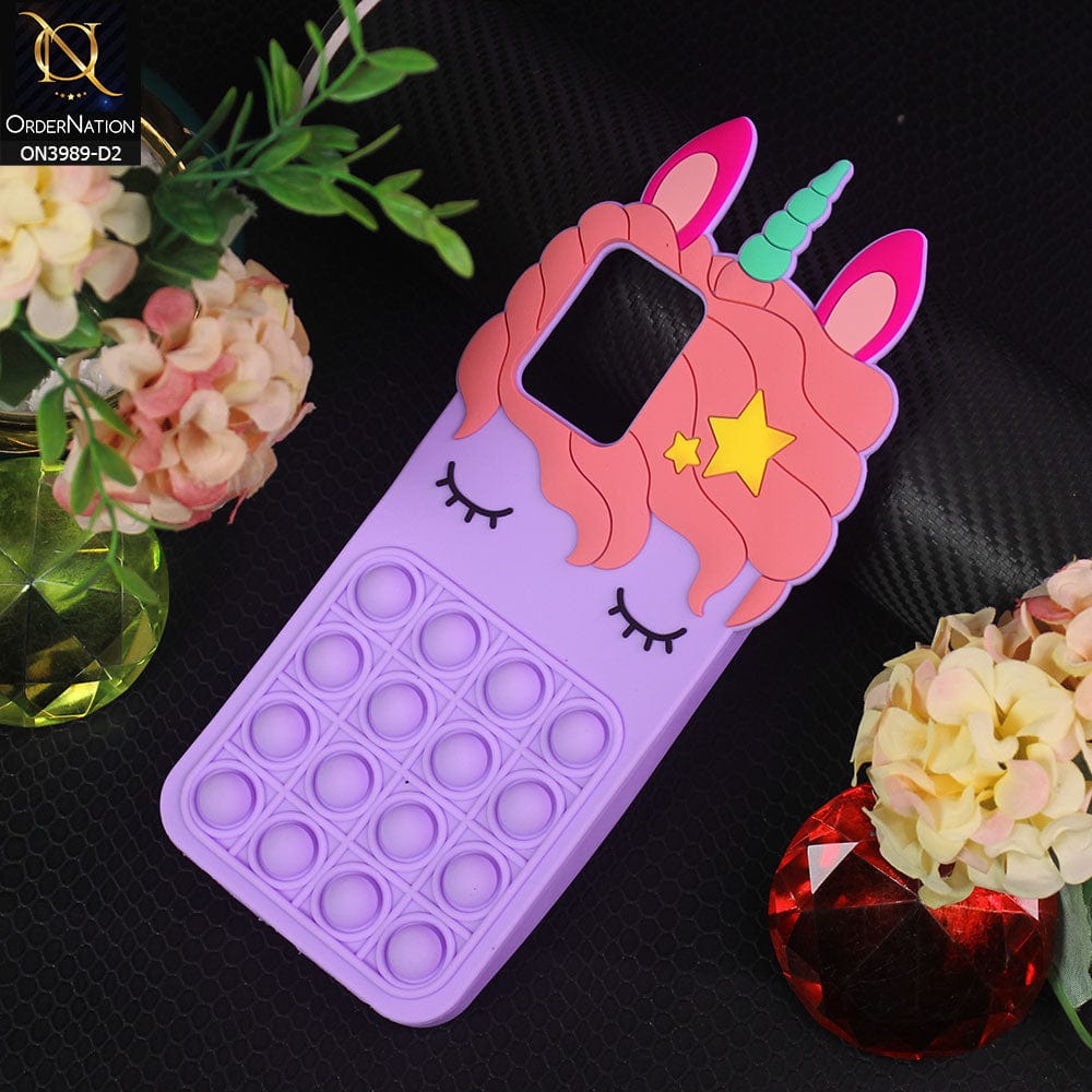 Vivo Y21a Cover - Design 2 - 3D Cute Cartoon POP It Bubble Relieve Stress Soft Case