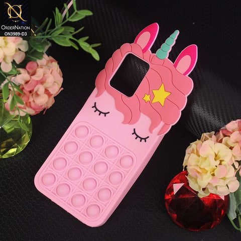 Vivo Y21a Cover - Design 3 - 3D Cute Cartoon POP It Bubble Relieve Stress Soft Case