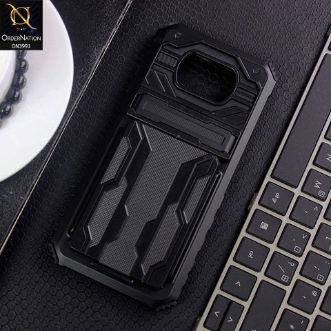 Xiaomi Poco X3 Pro Cover - Black - Hybrid Series Soft Borders Semi Hard Back Shock Proof Kick Stand Case With Card Holder