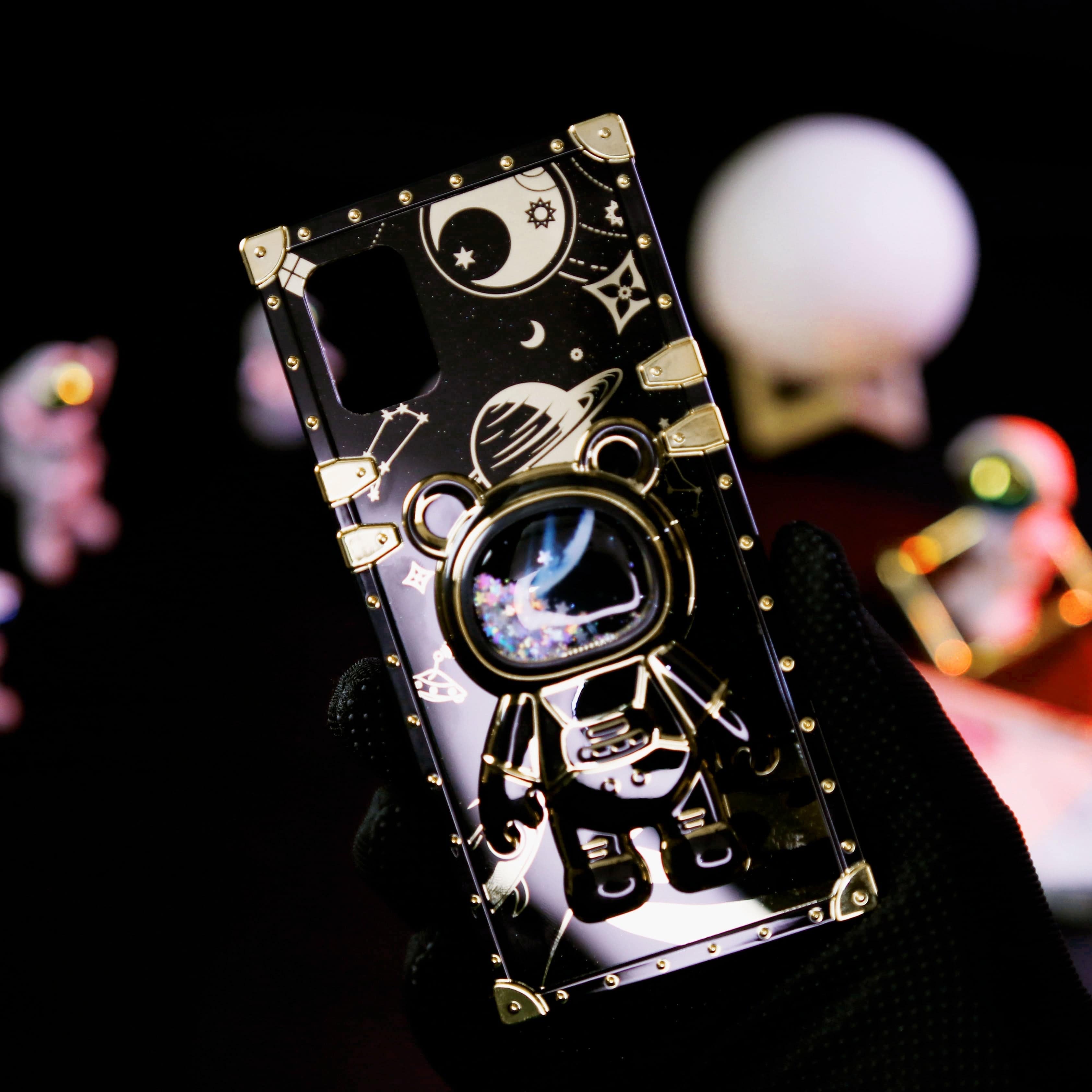 Samsung Galaxy A03s Cover Black New Luxury Space Case With Astronode Cute Folding Stand Holder Case