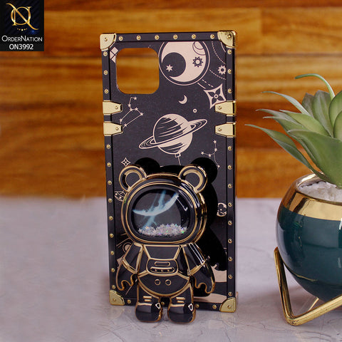 Oppo A16e - Black - New Luxury Space Case With Astronode Cute Folding Stand Holder Case