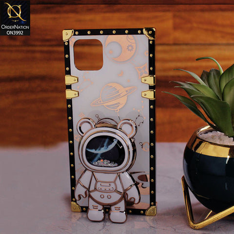 Oppo A16e - White - New Luxury Space Case With Astronode Cute Folding Stand Holder Case