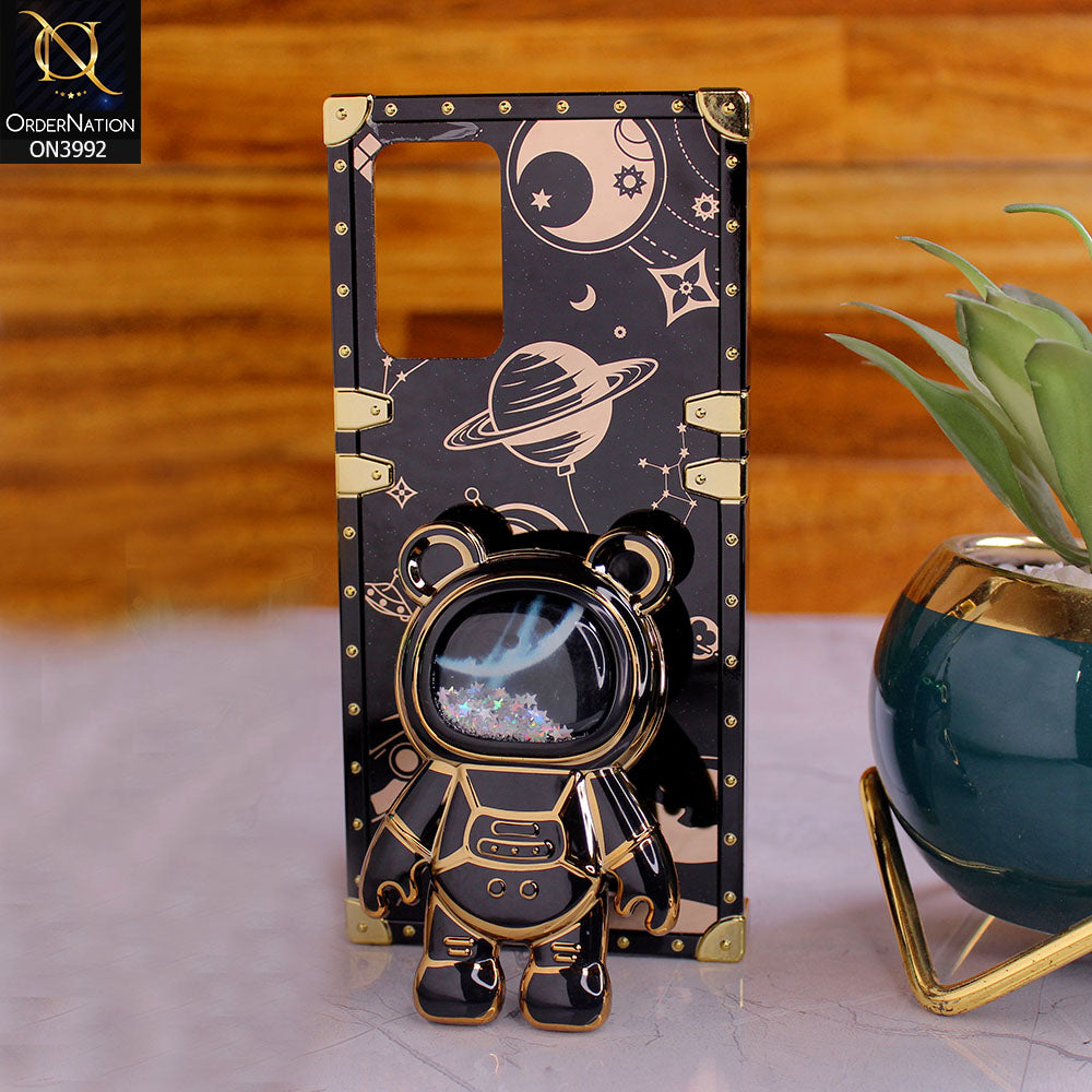 Oppo A16 - Black - New Luxury Space Case With Astronode Cute Folding Stand Holder Case