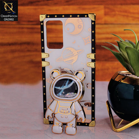 Oppo A54s - White - New Luxury Space Case With Astronode Cute Folding Stand Holder Case