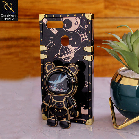 Oppo A12 - Black - New Luxury Space Case With Astronode Cute Folding Stand Holder Case