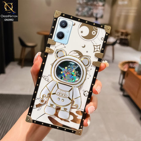 Oppo K10 Cover - White - New Luxury Space Case With Astronode Cute Folding Stand Holder Case