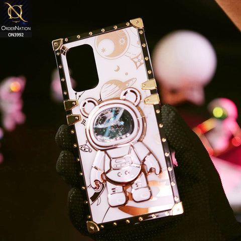 Oppo K10 Cover - White - New Luxury Space Case With Astronode Cute Folding Stand Holder Case