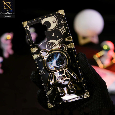 Oppo A94 Cover - Black - New Luxury Space Case With Astronode Cute Folding Stand Holder Case