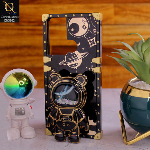 Infinix Hot 20i - Black - New Luxury Space Case With Astronode Cute Folding Stand Holder Case