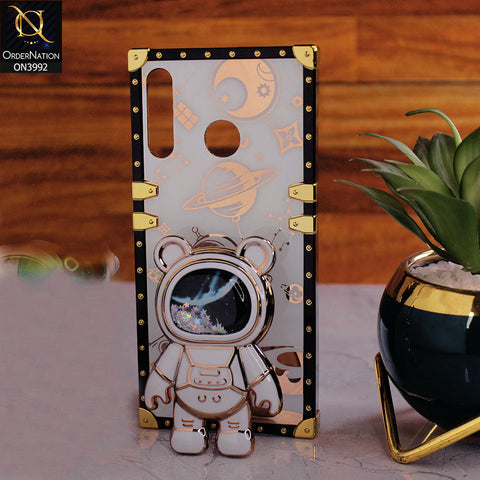 Infinix Hot 8 Lite - White - New Luxury Space Case With Astronode Cute Folding Stand Holder Case