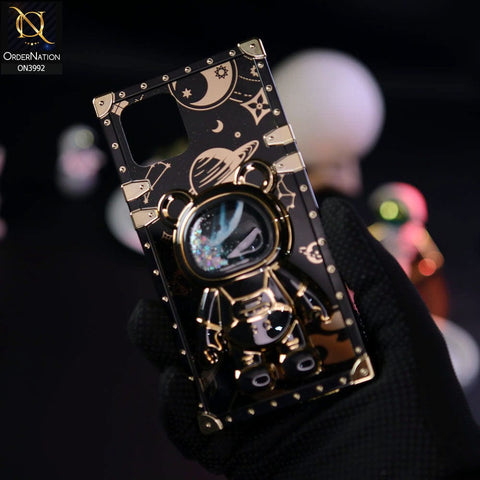 iPhone 12 Cover - Black - New Luxury Space Case With Astronode Cute Folding Stand Holder Case