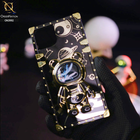 iPhone 14 Cover - Black - New Luxury Space Case With Astronode Cute Folding Stand Holder Case