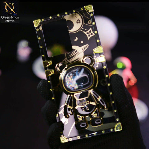 Infinix Note 12 G96 Cover - Black - New Luxury Space Case With Astronode Cute Folding Stand Holder Case