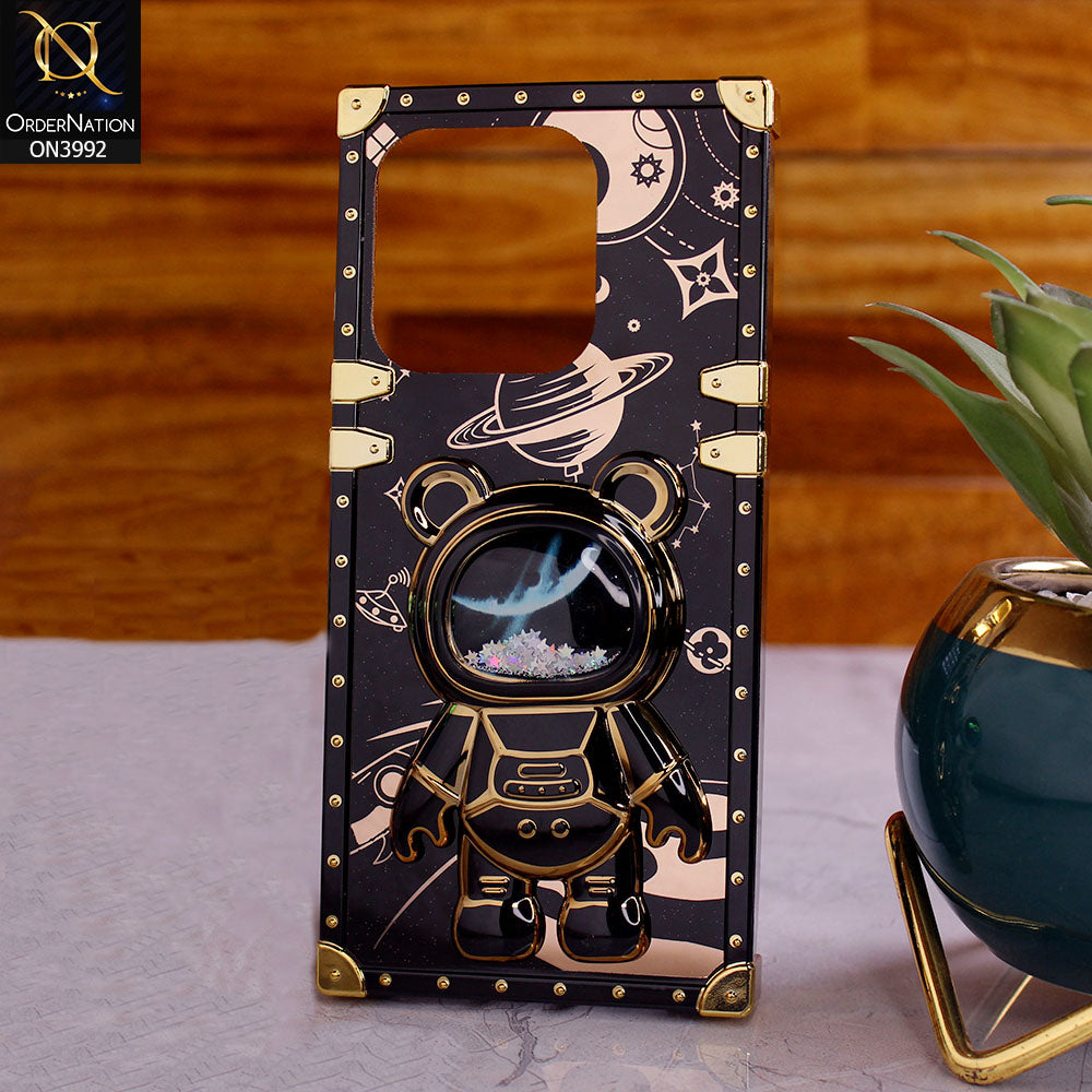 Xiaomi Redmi 12C - Black - New Luxury Space Case With Astronode Cute Folding Stand Holder Case