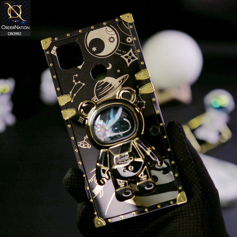 Xiaomi Redmi 10A Cover - Black - New Luxury Space Case With Astronode Cute Folding Stand Holder Case
