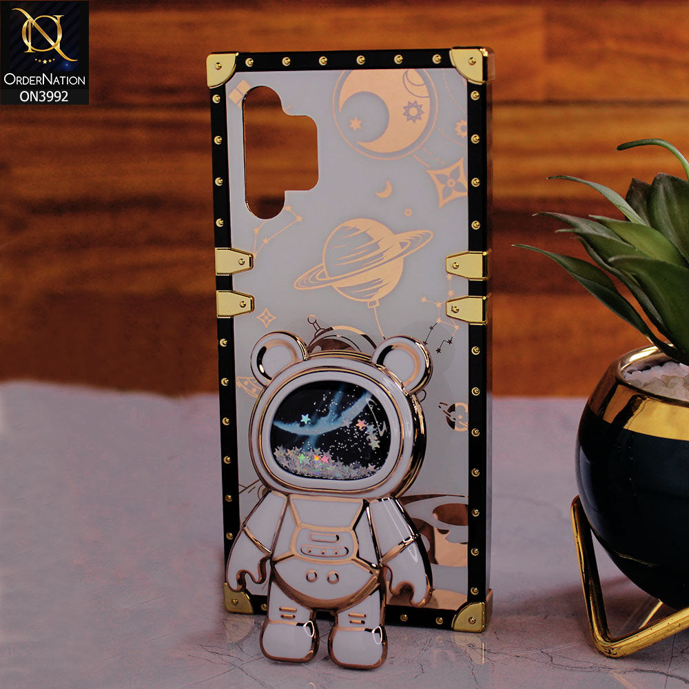 Samsung Galaxy A04s - White - New Luxury Space Case With Astronode Cute Folding Stand Holder Case