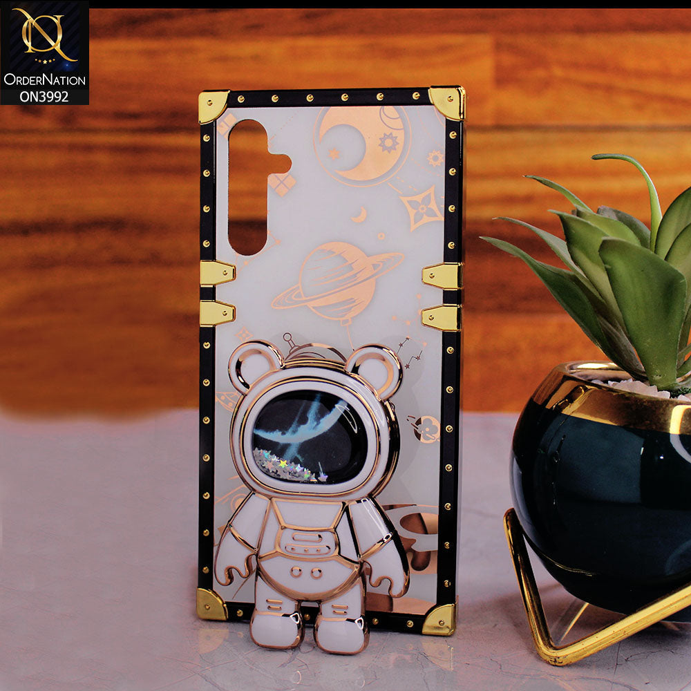 Samsung Galaxy A24 4G - White - New Luxury Space Case With Astronode Cute Folding Stand Holder Case