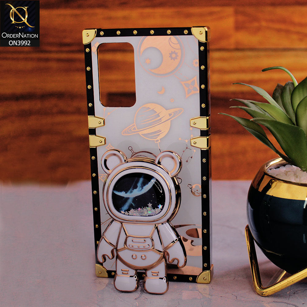 Samsung Galaxy A54 5G - White - New Luxury Space Case With Astronode Cute Folding Stand Holder Case