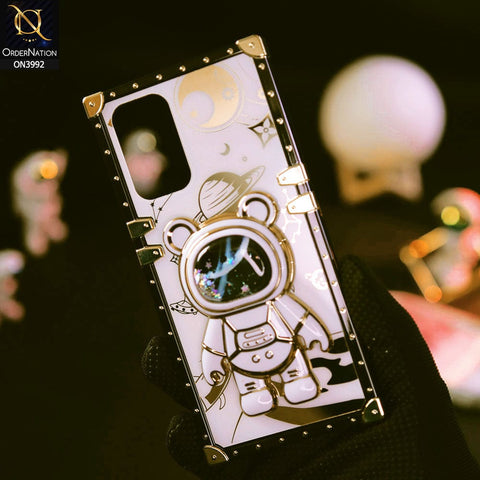 Samsung Galaxy A71 Cover - White - New Luxury Space Case With Astronode Cute Folding Stand Holder Case
