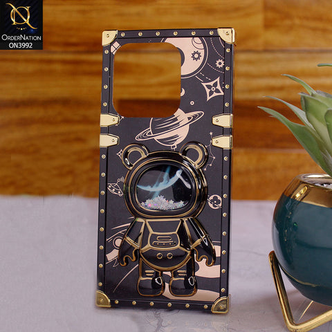 Infinix Smart 7 HD - Black - New Luxury Space Case With Astronode Cute Folding Stand Holder Case