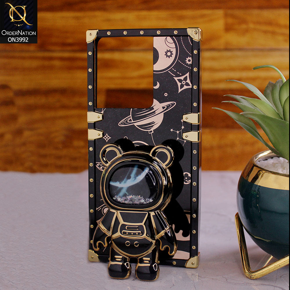 Vivo Y36 4G - Black - New Luxury Space Case With Astronode Cute Folding Stand Holder Case