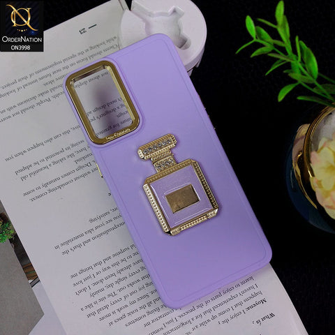 Oppo Reno7 Z 5G Cover - Purple - New Electroplating Camera Ring  Soft Silicon Case With Shiny Rime Stones Mobile Stand