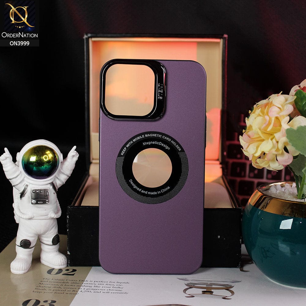 iPhone 12 Pro Max Cover - Deep Purple - New Premium Lens Protector Kickstand Protective MagSafe Case